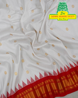 GADWAL PURE SILK HANDLOOM SAREE WITH KUTTU TEMPLE BORDER