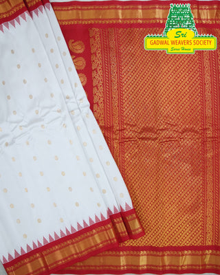 GADWAL PURE SILK HANDLOOM SAREE WITH KUTTU TEMPLE BORDER