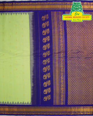 GADWAL PURE SILK HANDLOOM SAREE WITH KUTTU TEMPLE BORDER