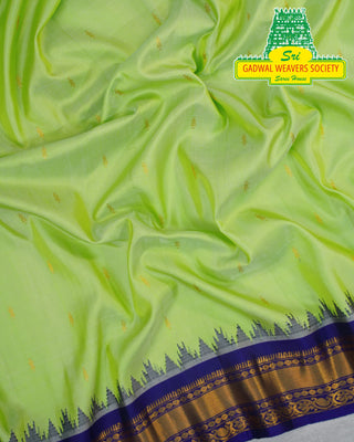 GADWAL PURE SILK HANDLOOM SAREE WITH KUTTU TEMPLE BORDER