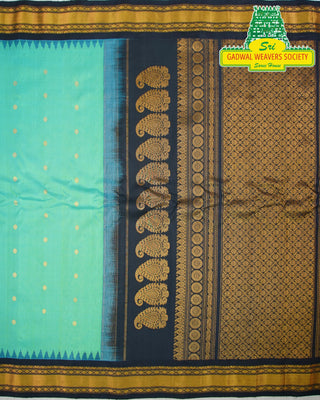 GADWAL PURE SILK HANDLOOM SAREE WITH KUTTU TEMPLE BORDER