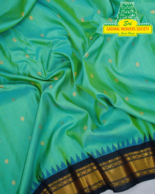 GADWAL PURE SILK HANDLOOM SAREE WITH KUTTU TEMPLE BORDER