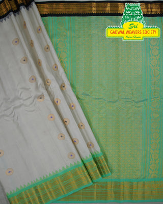 GADWAL PURE SILK HANDLOOM SAREE WITH GANGA JAMUNA BORDER