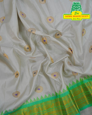 GADWAL PURE SILK HANDLOOM SAREE WITH GANGA JAMUNA BORDER