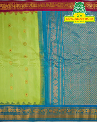 GADWAL PURE SILK HANDLOOM SAREE WITH GANGA JAMUNA BORDER