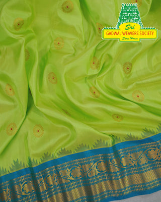 GADWAL PURE SILK HANDLOOM SAREE WITH GANGA JAMUNA BORDER