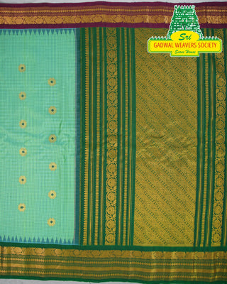 GADWAL PURE SILK HANDLOOM SAREE WITH GANGA JAMUNA BORDER