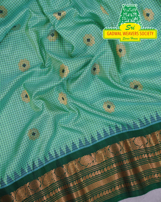 GADWAL PURE SILK HANDLOOM SAREE WITH GANGA JAMUNA BORDER