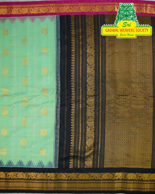 GADWAL PURE SILK HANDLOOM SAREE WITH GANGA JAMUNA BORDER