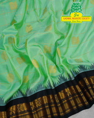 GADWAL PURE SILK HANDLOOM SAREE WITH GANGA JAMUNA BORDER