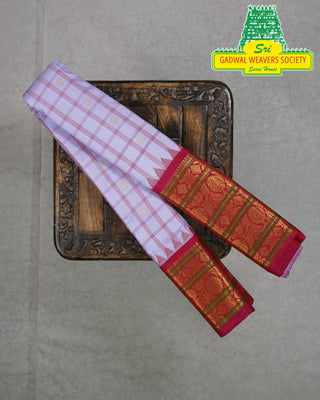 GADWAL PURE SILK HANDLOOM SAREE WITH KUTTU BORDER