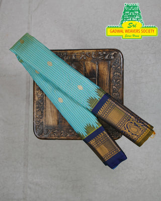 GADWAL PURE SILK HANDLOOM SAREE WITH KUTTU BORDER