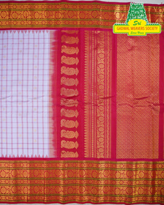 GADWAL PURE SILK HANDLOOM SAREE WITH KUTTU BORDER