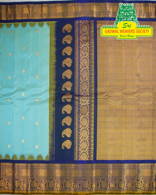 GADWAL PURE SILK HANDLOOM SAREE WITH KUTTU BORDER