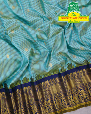 GADWAL PURE SILK HANDLOOM SAREE WITH KUTTU BORDER