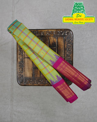 GADWAL PURE SILK HANDLOOM SAREE WITH KUTTU BORDER