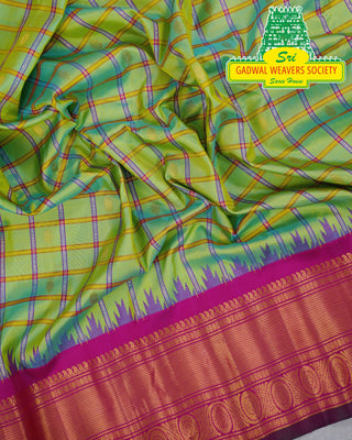 GADWAL PURE SILK HANDLOOM SAREE WITH KUTTU BORDER