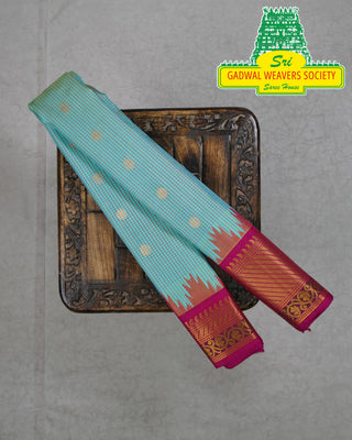 GADWAL PURE SILK HANDLOOM SAREE WITH KUTTU BORDER