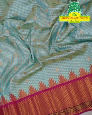 GADWAL PURE SILK HANDLOOM SAREE WITH KUTTU BORDER