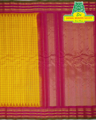 GADWAL PURE SILK HANDLOOM SAREE WITH GAP BORDER