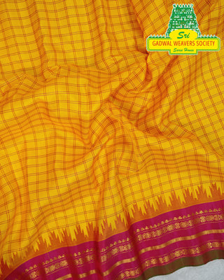 GADWAL PURE SILK HANDLOOM SAREE WITH GAP BORDER