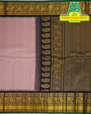 GADWAL PURE SILK HANDLOOM SAREE WITH KUTTU BORDER