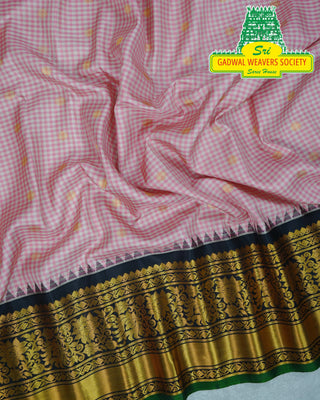 GADWAL PURE SILK HANDLOOM SAREE WITH KUTTU BORDER