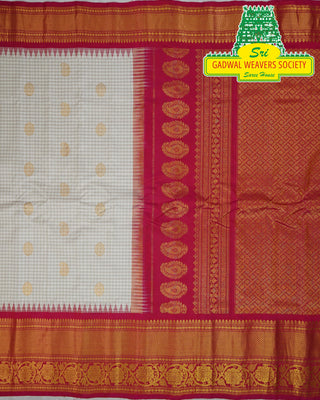 GADWAL PURE SILK HANDLOOM SAREE WITH KUTTU BORDER