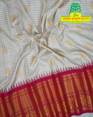 GADWAL PURE SILK HANDLOOM SAREE WITH KUTTU BORDER