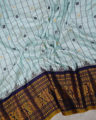 GADWAL PURE SILK HANDLOOM SAREE WITH KUTTU BORDER