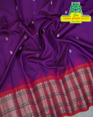 GADWAL PURE SILK HANDLOOM SAREE WITH KUTTU BORDER