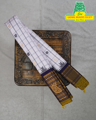 GADWAL PURE SILK HANDLOOM SAREE WITH KUTTU BORDER