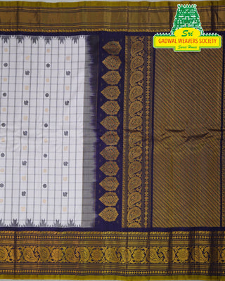 GADWAL PURE SILK HANDLOOM SAREE WITH KUTTU BORDER