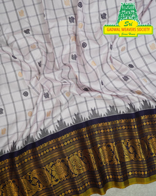 GADWAL PURE SILK HANDLOOM SAREE WITH KUTTU BORDER