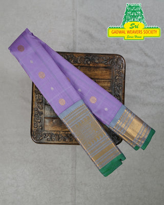 GADWAL PURE SILK HANDLOOM SAREE WITH KUTTU BORDER