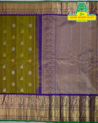 GADWAL PURE SILK HANDLOOM SAREE WITH KUTTU TEMPLE BORDER