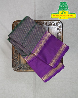 PURE KANCHIPURAM SAREES WITH GAP BORDER