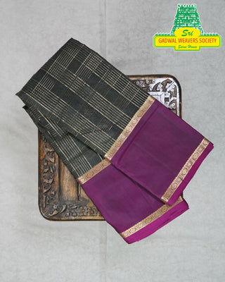 PURE KANCHIPURAM SAREES WITH GAP BORDER