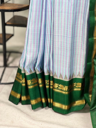 GADWAL PURE SILK HANDLOOM SAREE WITH GAP BORDER