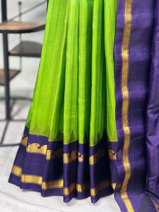 GADWAL PURE SILK HANDLOOM SAREE WITH GAP BORDER