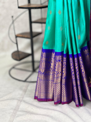 GADWAL PURE SILK HANDLOOM SAREE WITH KUTTU BORDER