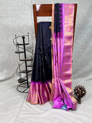 GADWAL PURE SILK HANDLOOM SAREE WITH KUTTU BORDER