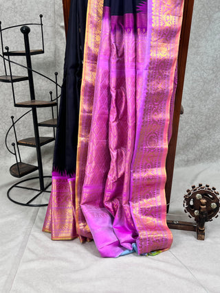 GADWAL PURE SILK HANDLOOM SAREE WITH KUTTU BORDER