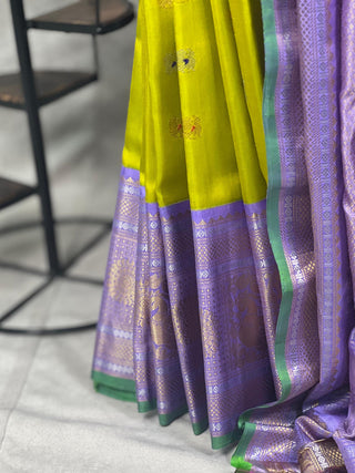 GADWAL PURE SILK HANDLOOM SAREE WITH KUTTU BORDER