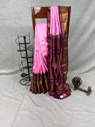 GADWAL PURE SILK HANDLOOM SAREE WITH KUTTU BORDER