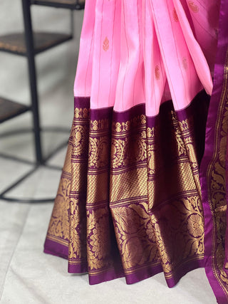 GADWAL PURE SILK HANDLOOM SAREE WITH KUTTU BORDER