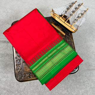 Narayanpet Pure Silk Saree with temple border