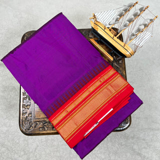 Narayanpet Pure Silk Saree with temple border