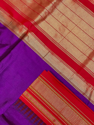 Narayanpet Pure Silk Saree with temple border