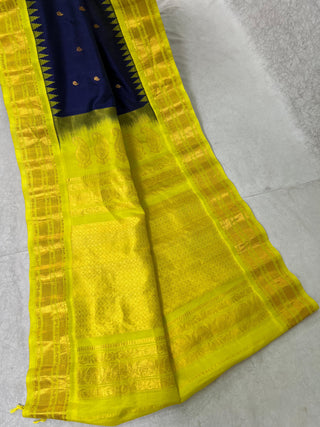 GADWAL PURE SILK HANDLOOM SAREE WITH KUTTU TEMPLE BORDER